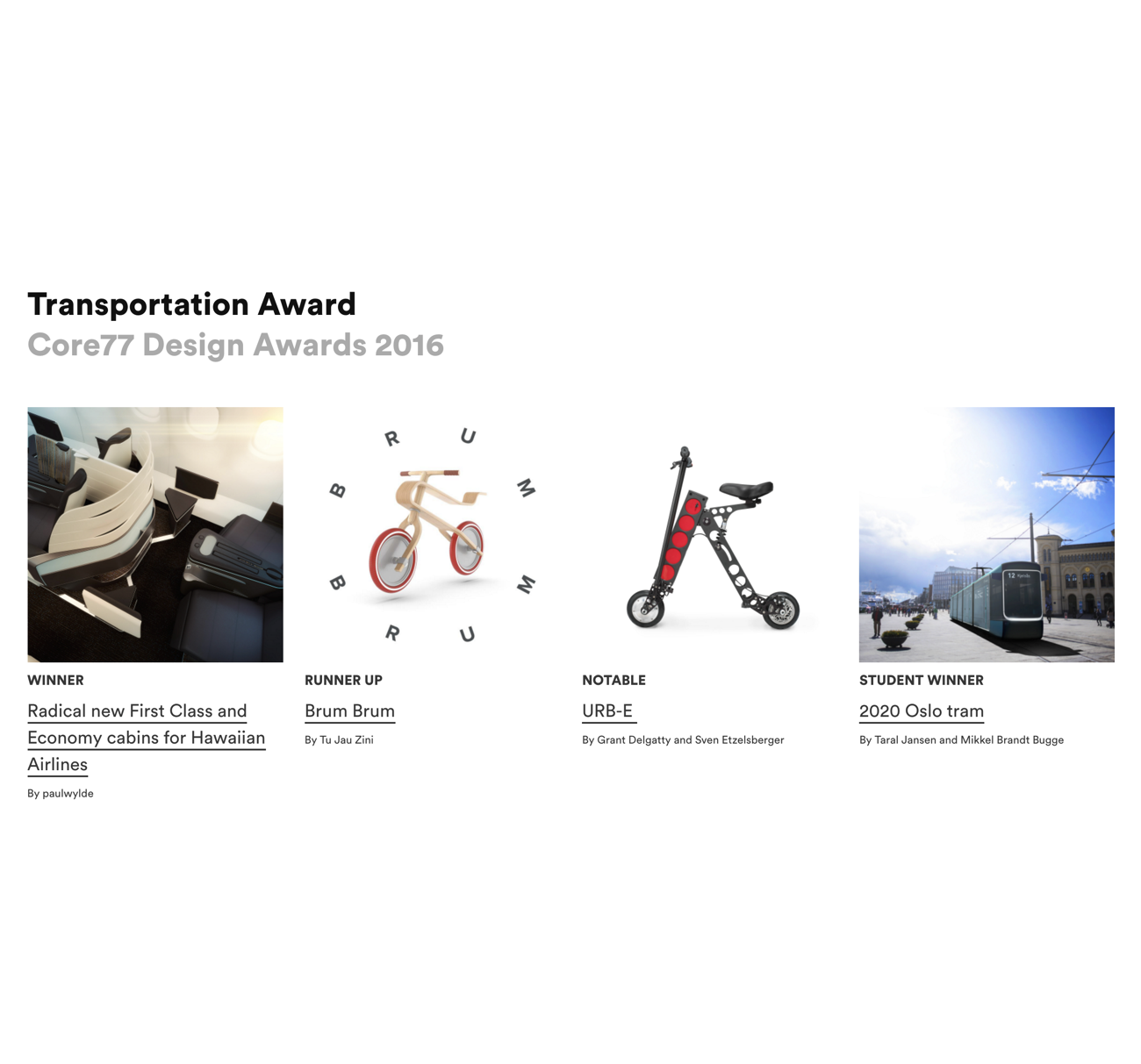 First Place! – Core 77 Design Awards – Transportation